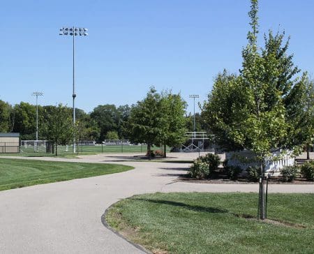 Riverside Park All Weather Fields Riverside Park paved path