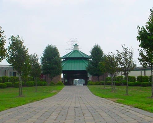 Front view of the Clear Creek Park oasis and walking path
