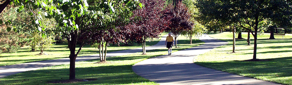man walking on the Juilfs Park trail