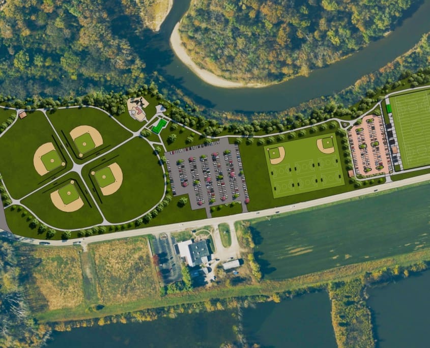 Riverside_Overall 1 Riverside Park Overall Improvement Plan aerial view map. Click to launch gallery.
