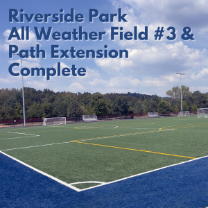 The new All-Weather Field at Riverside Park