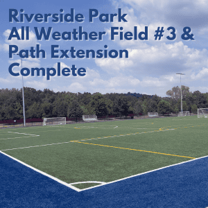 The new All-Weather Field at Riverside Park