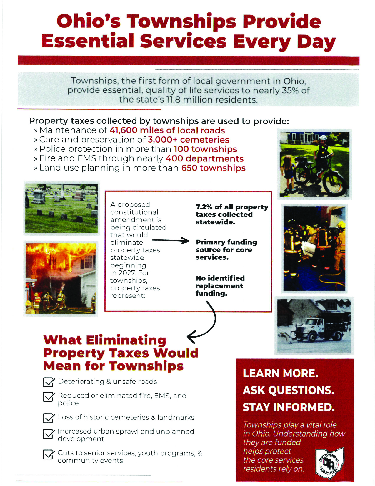 Flyer on Ohio's Townships Provide Essential Services Every Day