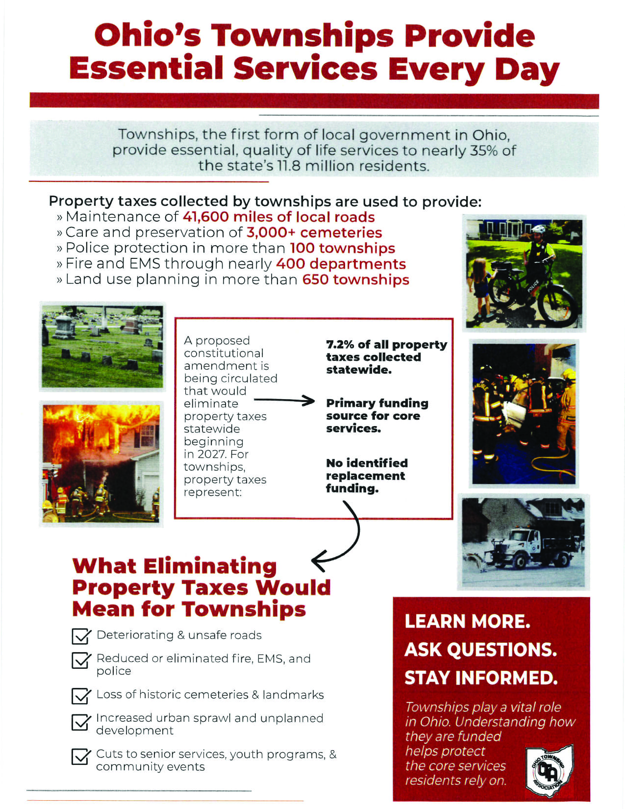 Flyer on Ohio's Townships Provide Essential Services Every Day